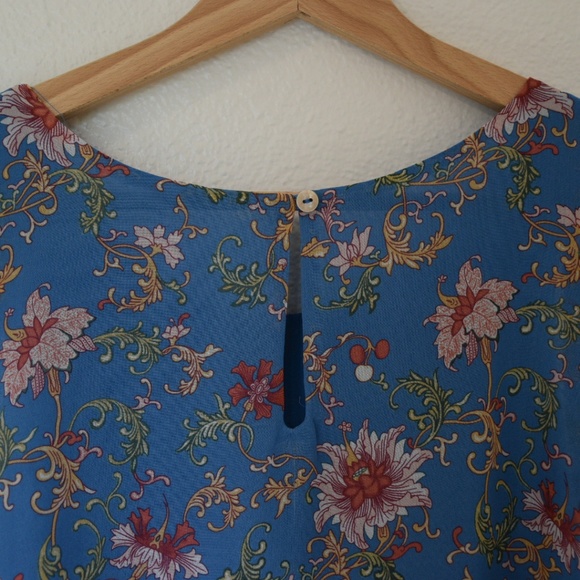 Max Studio floral trapeze blouse size M - Picture 3 of 5